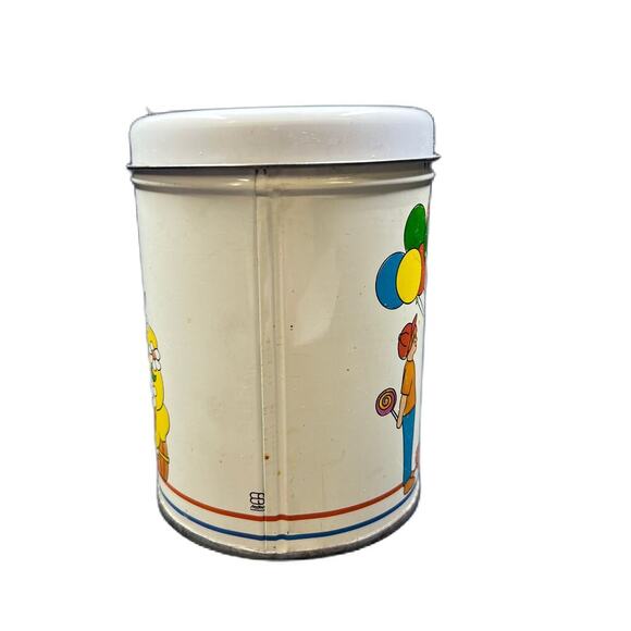 Vintage Clown with Balloons/Boy with Lollipop Tin Can - Picture 2 of 9